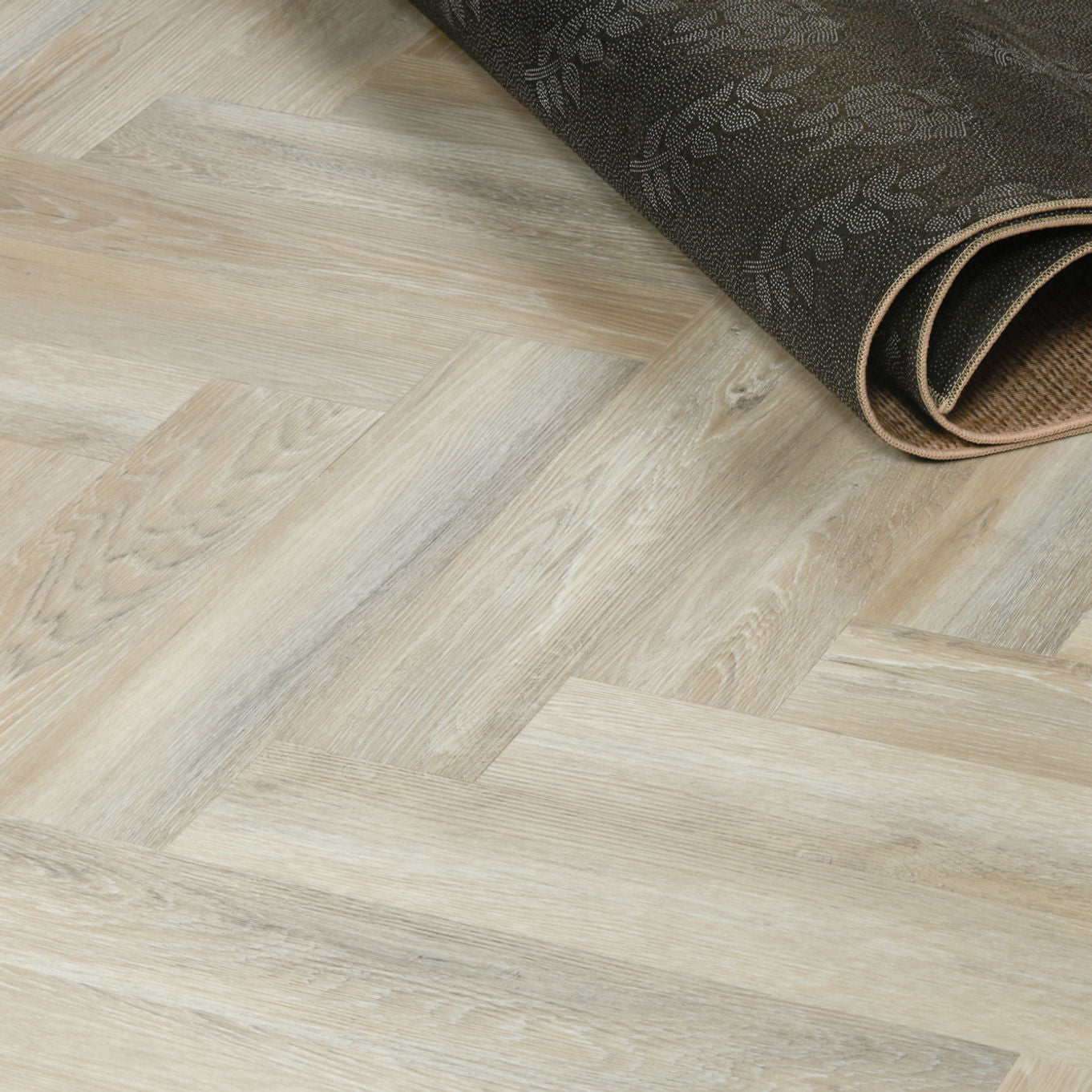 Nordikka Select Limed Oak Herringbone Glue Down LVT Flooring