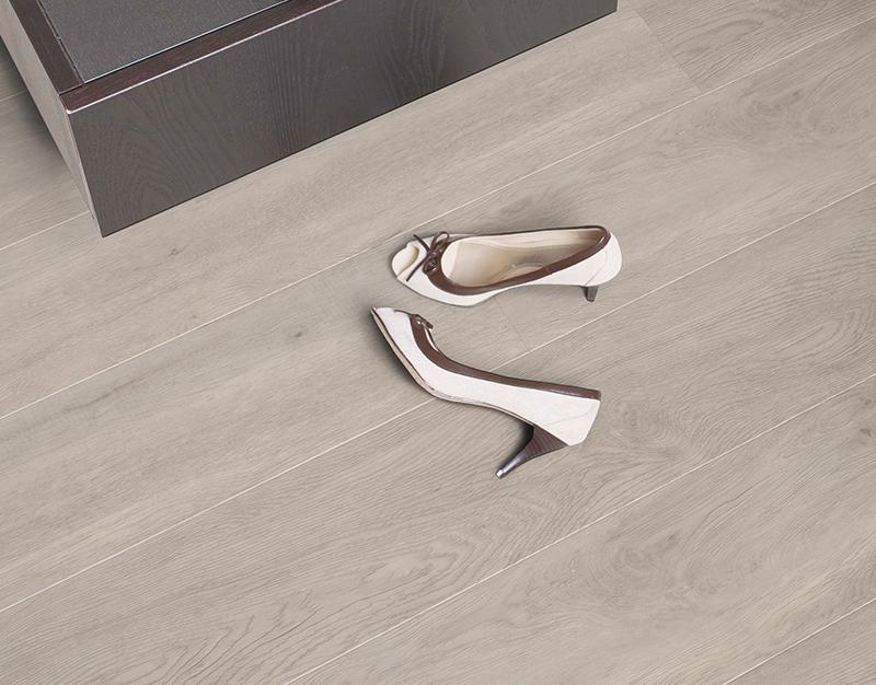 Elegant White Oak luxury vinyl plank flooring from Luvanto Design