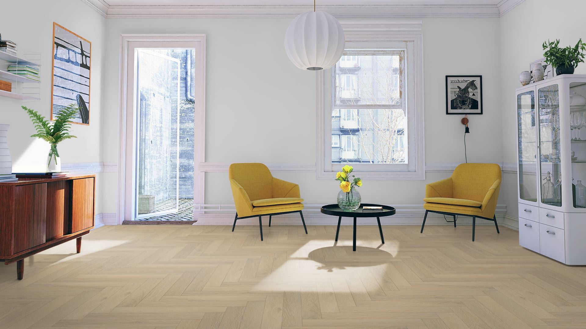 Denver Oak Fusion Lignum Premium Herringbone Laminate Flooring