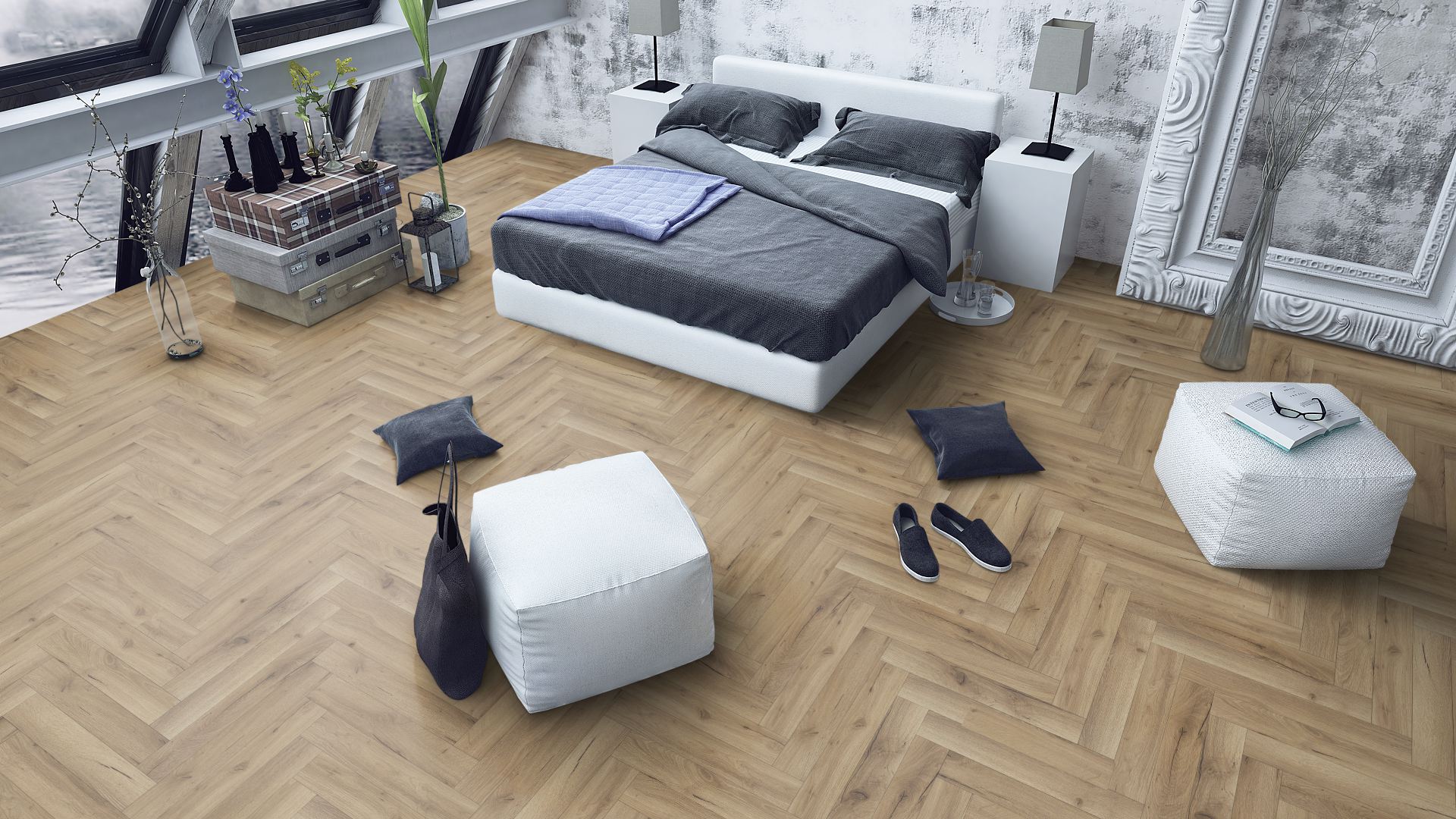 Albany Oak Fusion Lignum Premium Herringbone Laminate Flooring