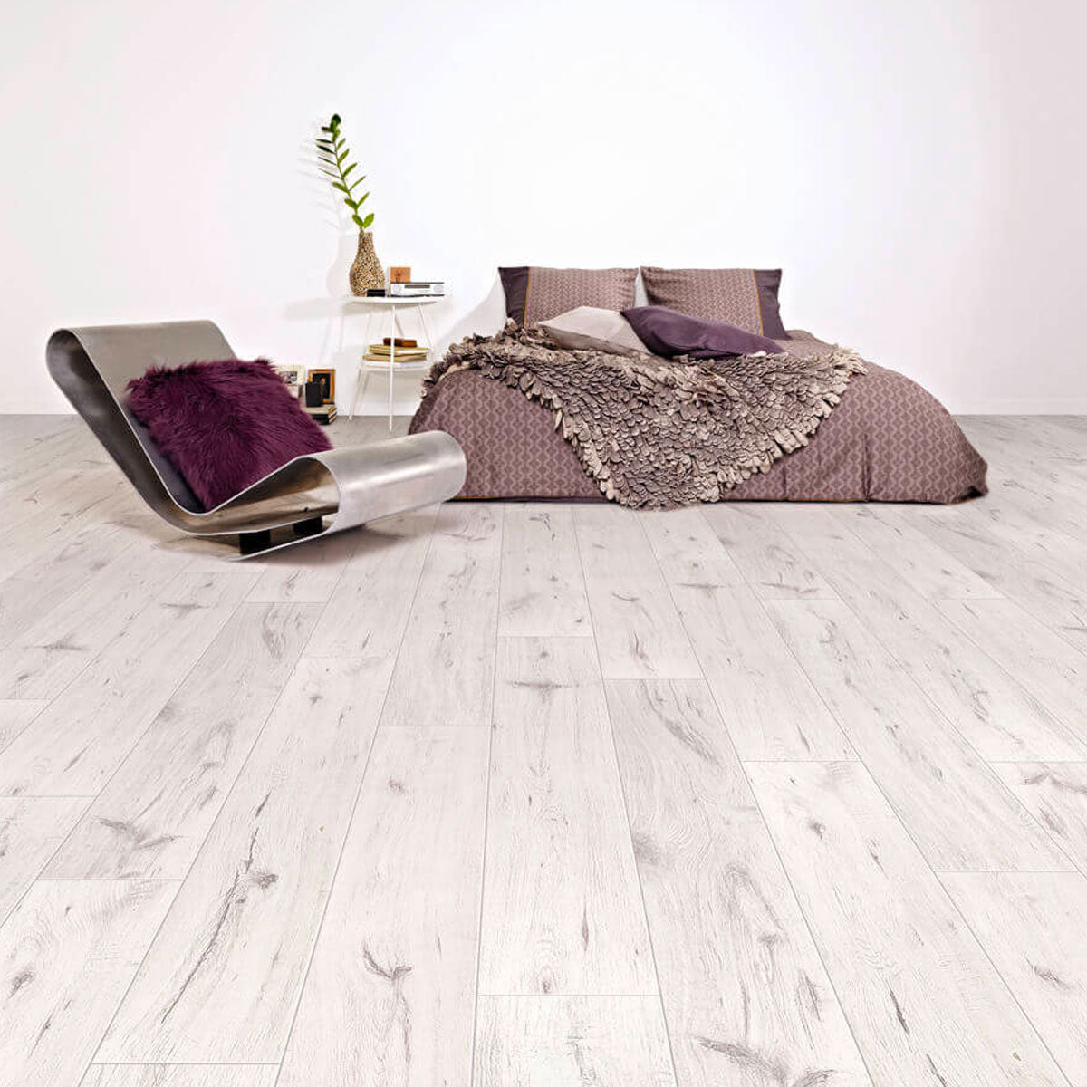 Love AQUA Ripple laminate flooring in a contemporary living room.