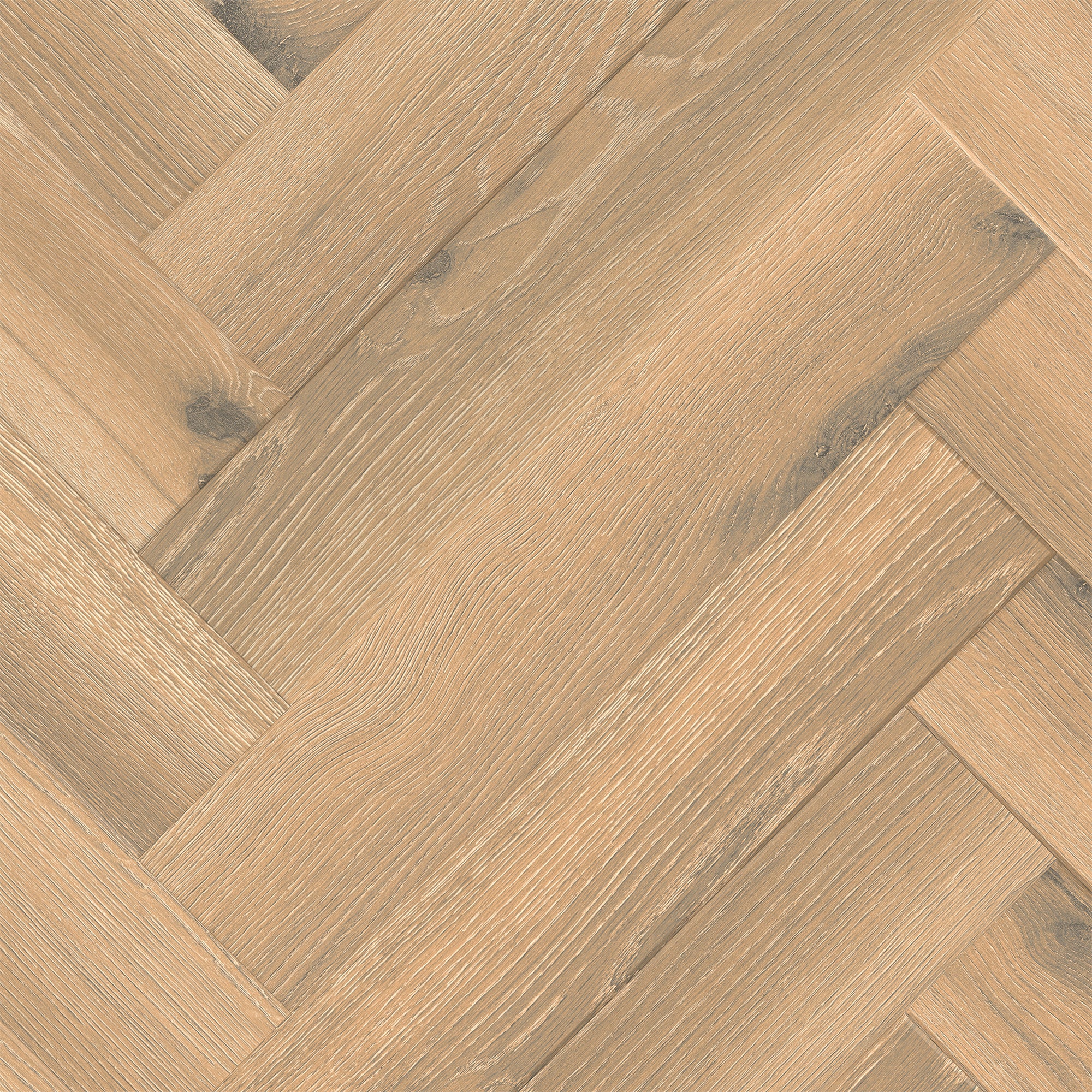 Close-up view of Rhinofloor Evolution LVT in Parquet Medburn, highlighting the intricate parquet pattern and the rich, warm medium brown wood effect.