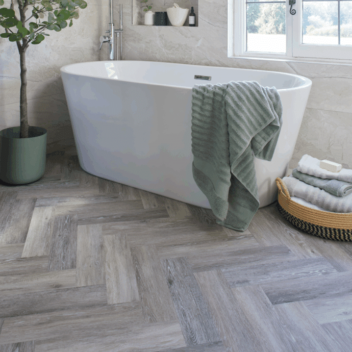 Grey Driftwood Herringbone - RT16-416