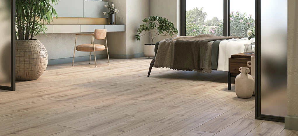 V-Groove edge detail on Sava laminate flooring for an authentic look