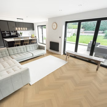 Nordikka Naturals Austrian Larch Herringbone LVT Flooring | 0.7mm Wear Layer
