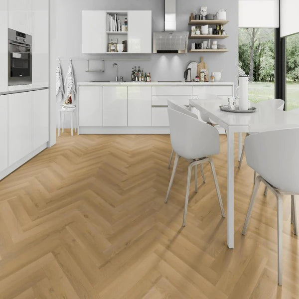 Harvest Oak Herringbone Laminate 12mm Click Fit Flooring
