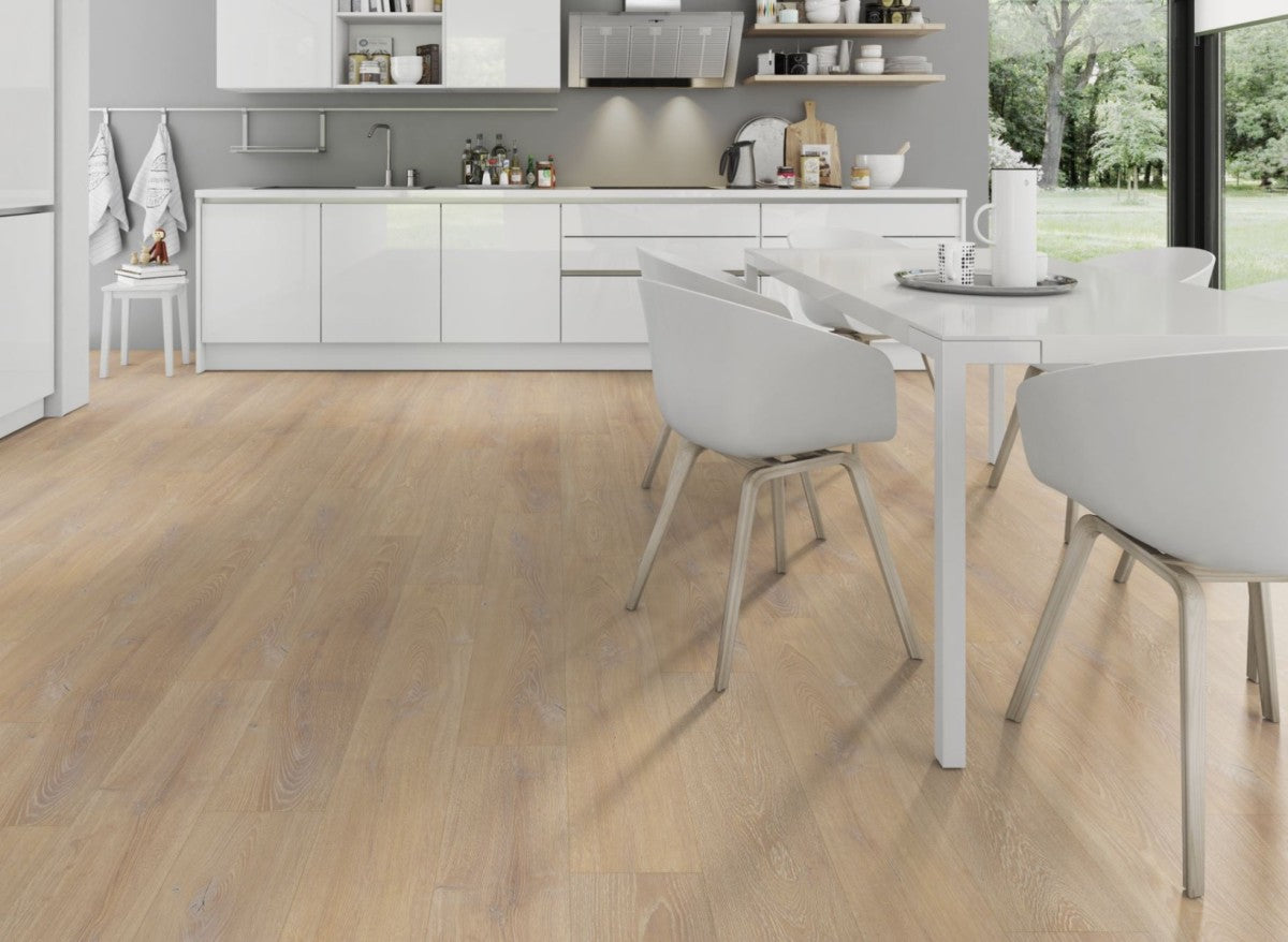 Sandy Oak Straight Plank Laminate 12mm Click Fit Flooring