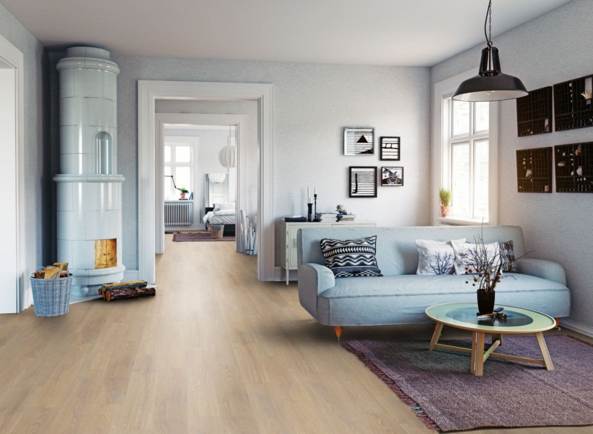 Sandy Oak Straight Plank Laminate 12mm Click Fit Flooring