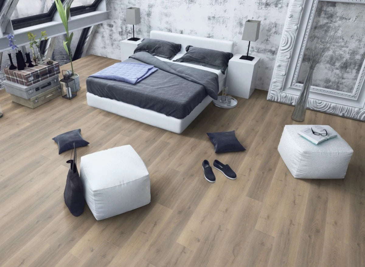 Grey Oyster Straight Plank Laminate 12mm Click Fit Flooring