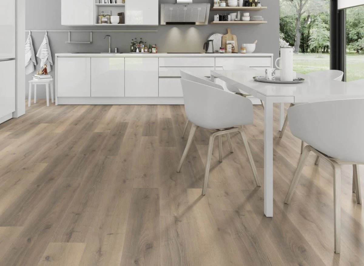 Grey Oyster Straight Plank Laminate 12mm Click Fit Flooring