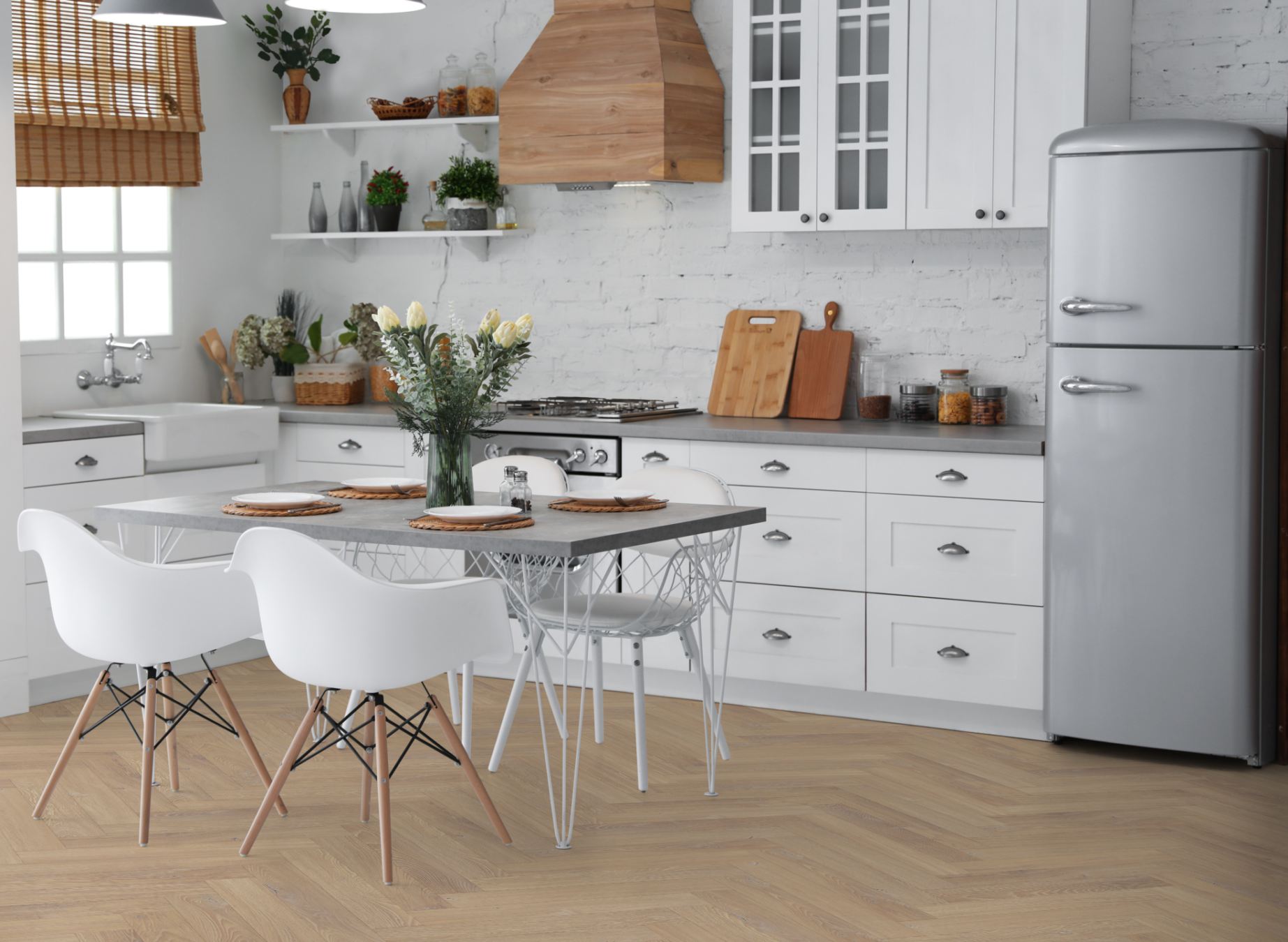 Desert Oak Fusion Lignum Premium Herringbone Laminate Flooring
