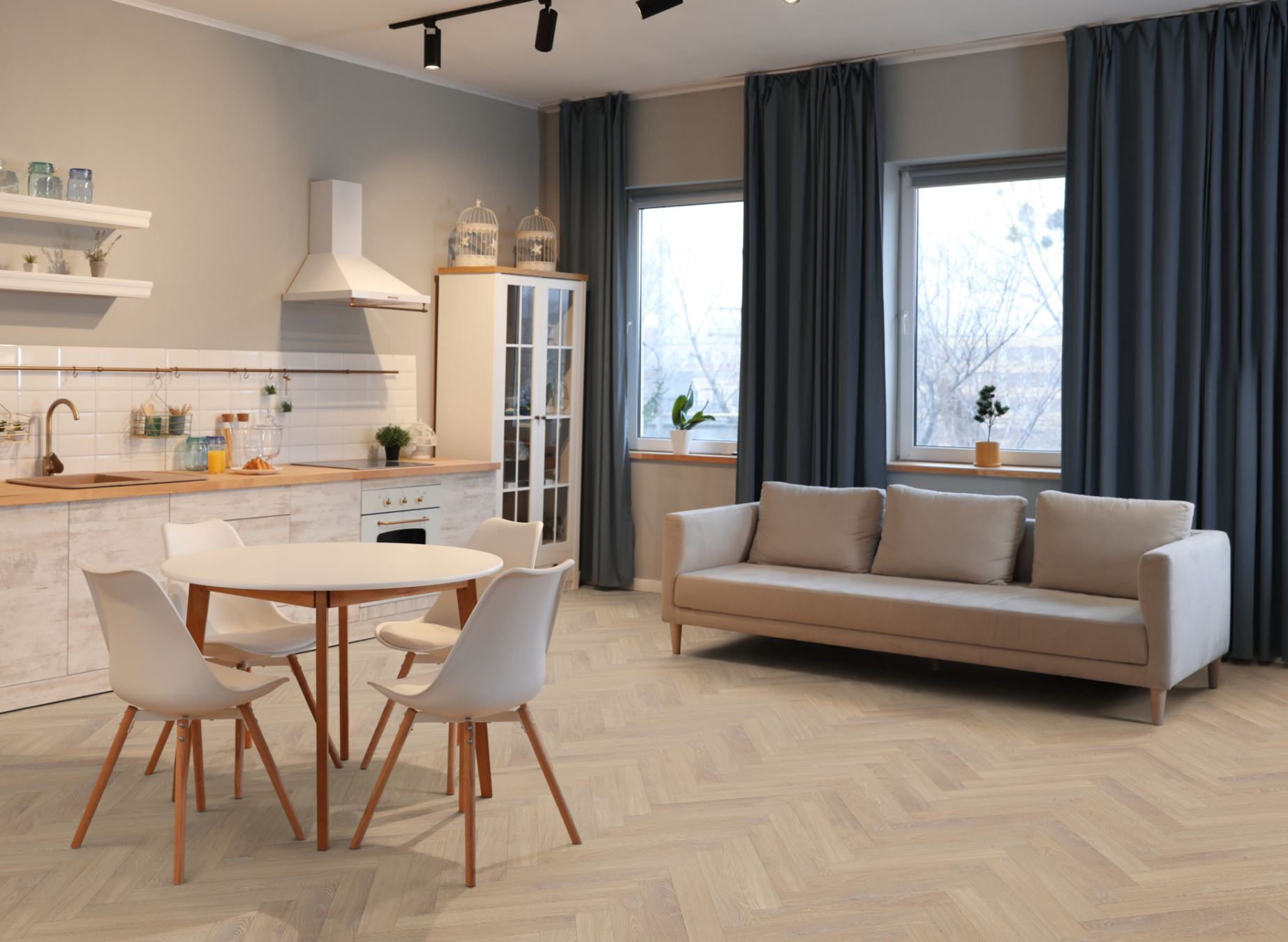 Desert Oak Fusion Lignum Premium Herringbone Laminate Flooring