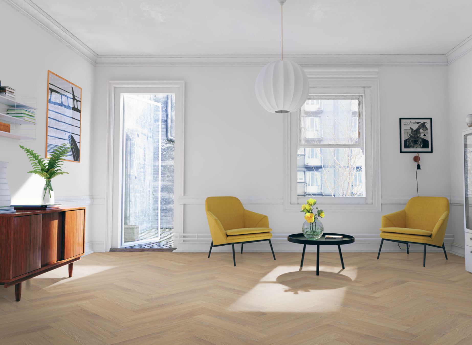 Desert Oak Fusion Lignum Premium Herringbone Laminate Flooring