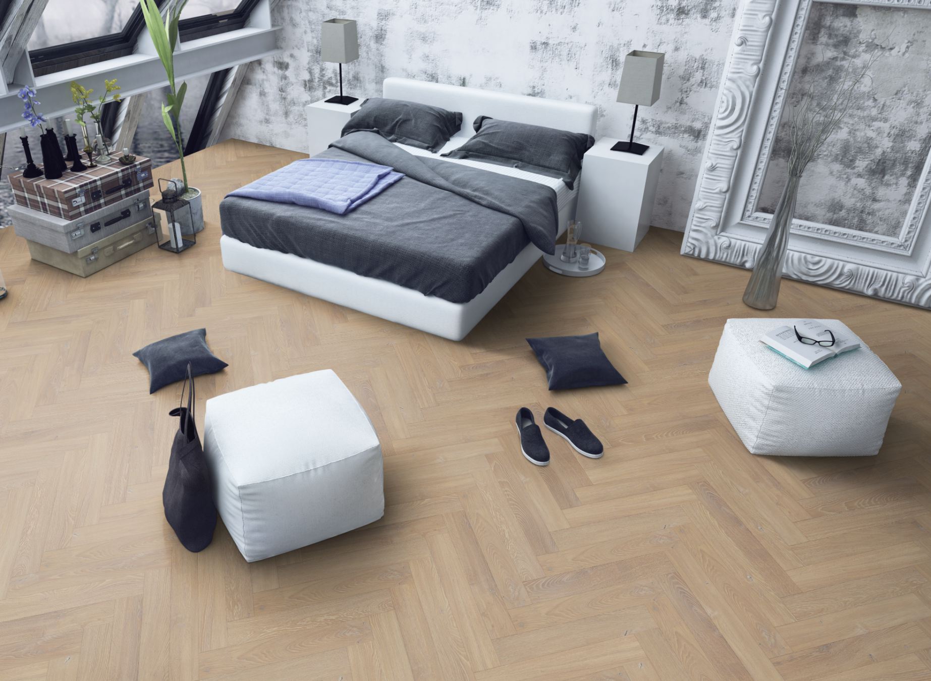 Desert Oak Fusion Lignum Premium Herringbone Laminate Flooring