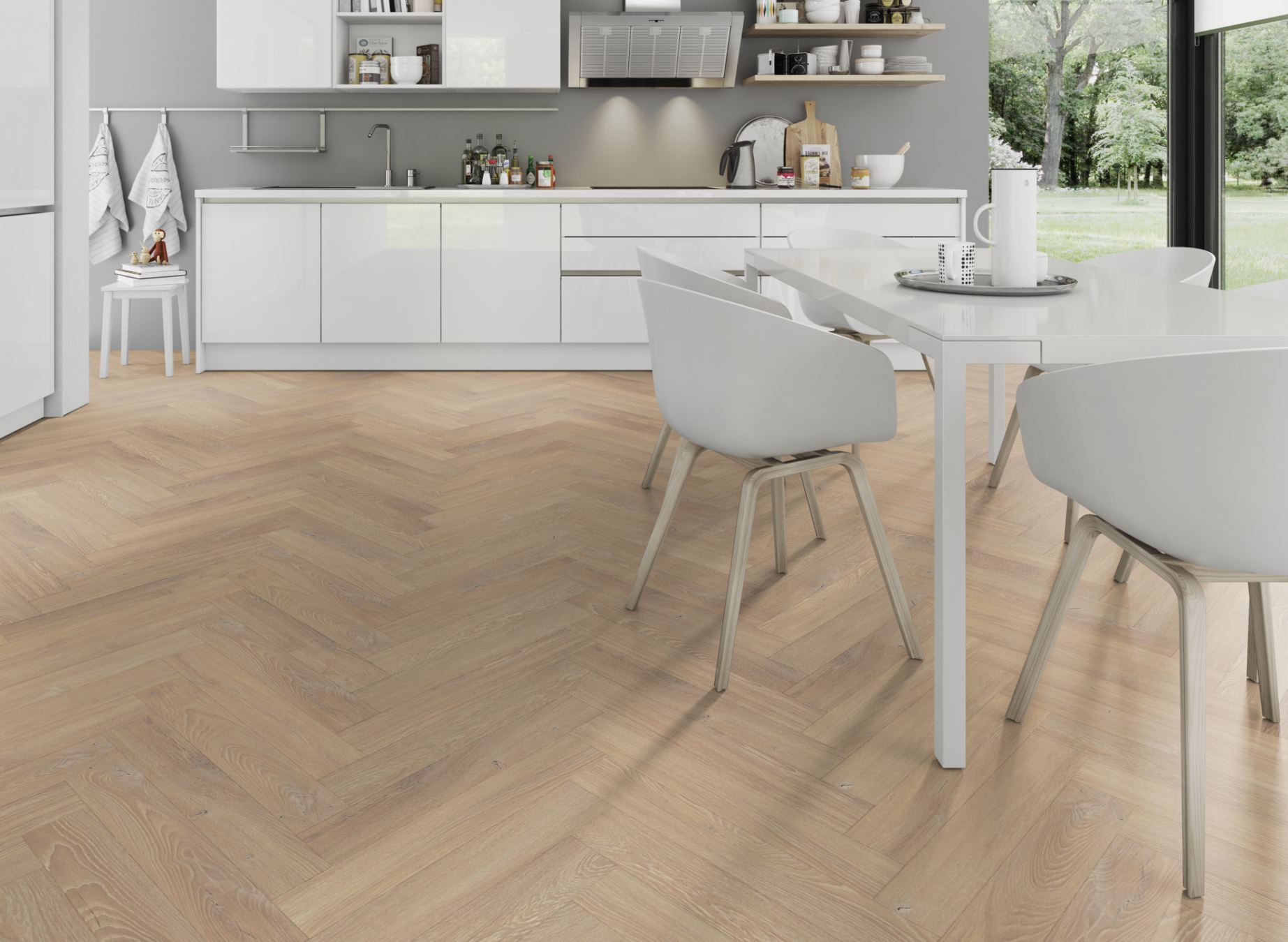 Desert Oak Fusion Lignum Premium Herringbone Laminate Flooring