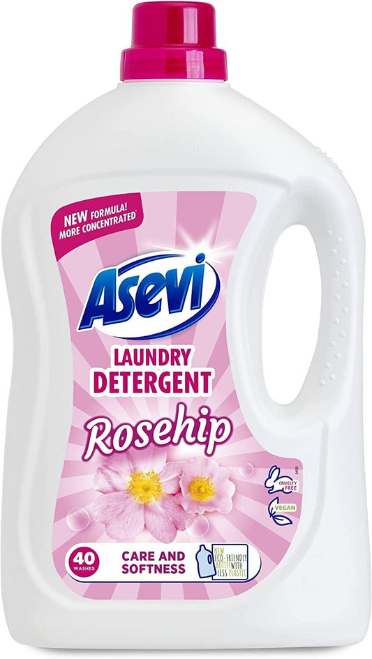 Asevi 2.4L 44 Wash Liquid Laundry Detergent Clothes Washing - Rosehip