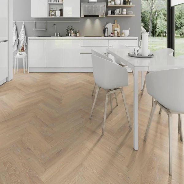 Sandy Oak Herringbone Laminate 12mm Click Fit Flooring