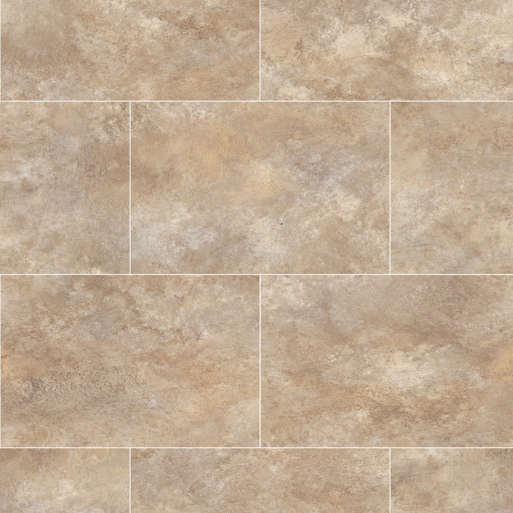 A beige stone effect LVT floor in a kitchen